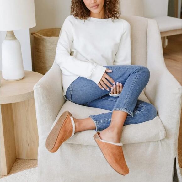 Jenni Kayne Shearling-Lined Moc Clogs Saddle Size 41 NEW - Picture 11 of 13